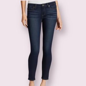 Paige Womens Cotton Mid Rise Ankle Skinny Whiskering Fading Denim Jeans Size 25